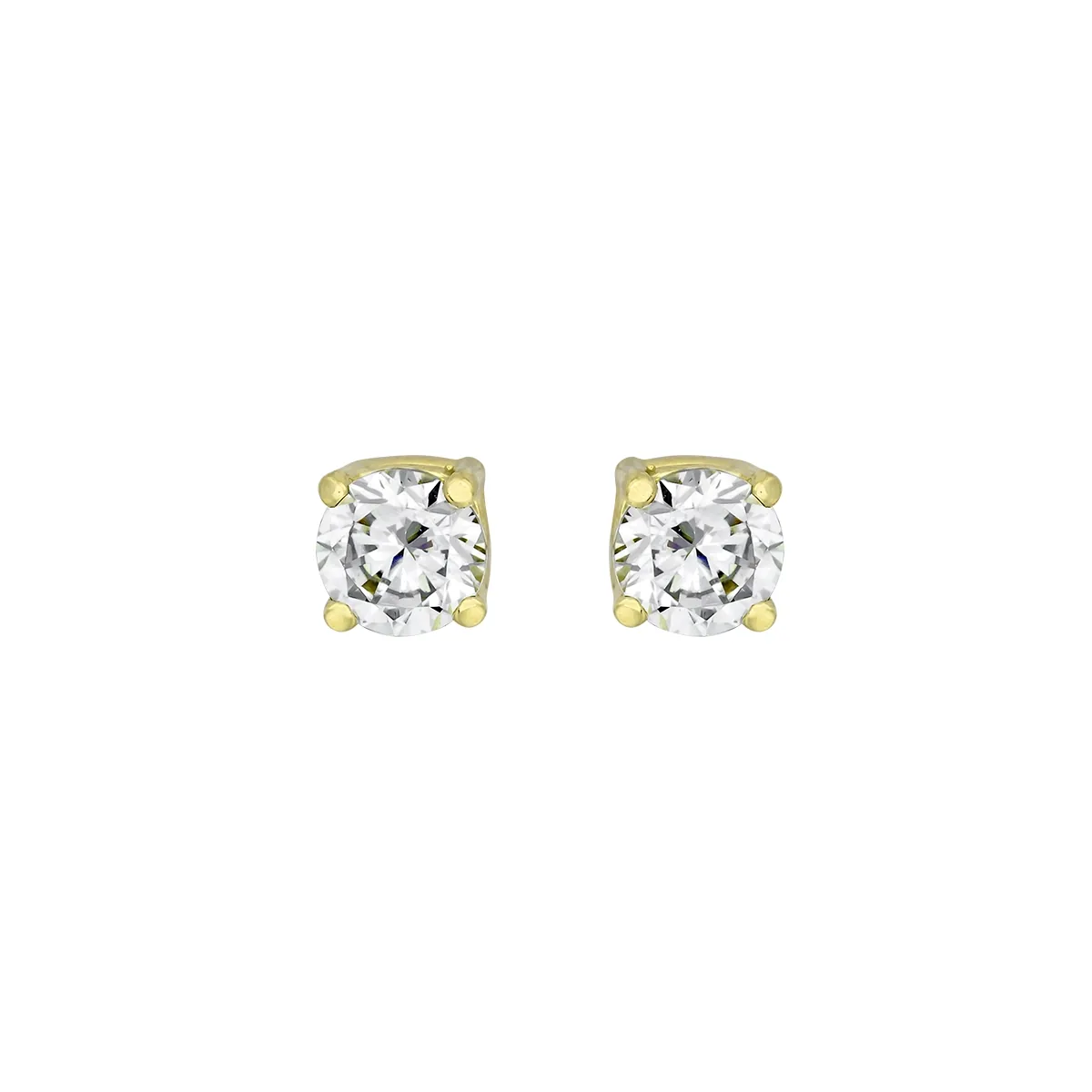 Topos studs en oro amarillo de 18 Kilates, con 2 zircones centrales