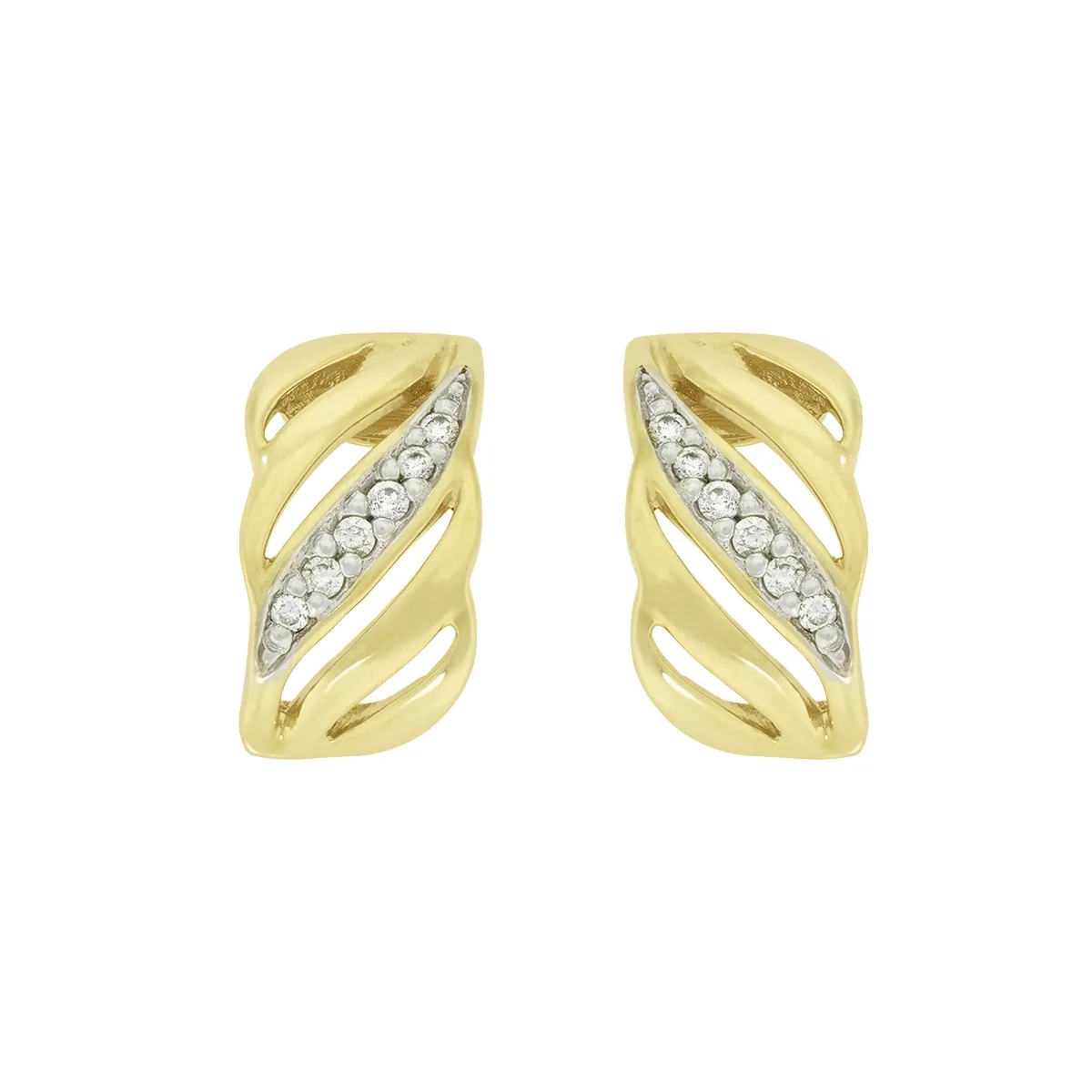 Topos en oro amarillo de 18 Kilates, Franja, con diamantes de 0.08 Ct