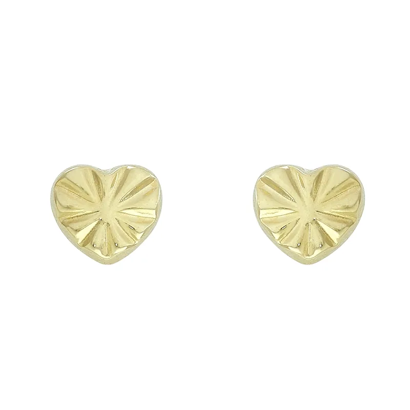 Topos en oro amarillo de 18 Kilates con visos, Corazón, 4 mm. de ancho
