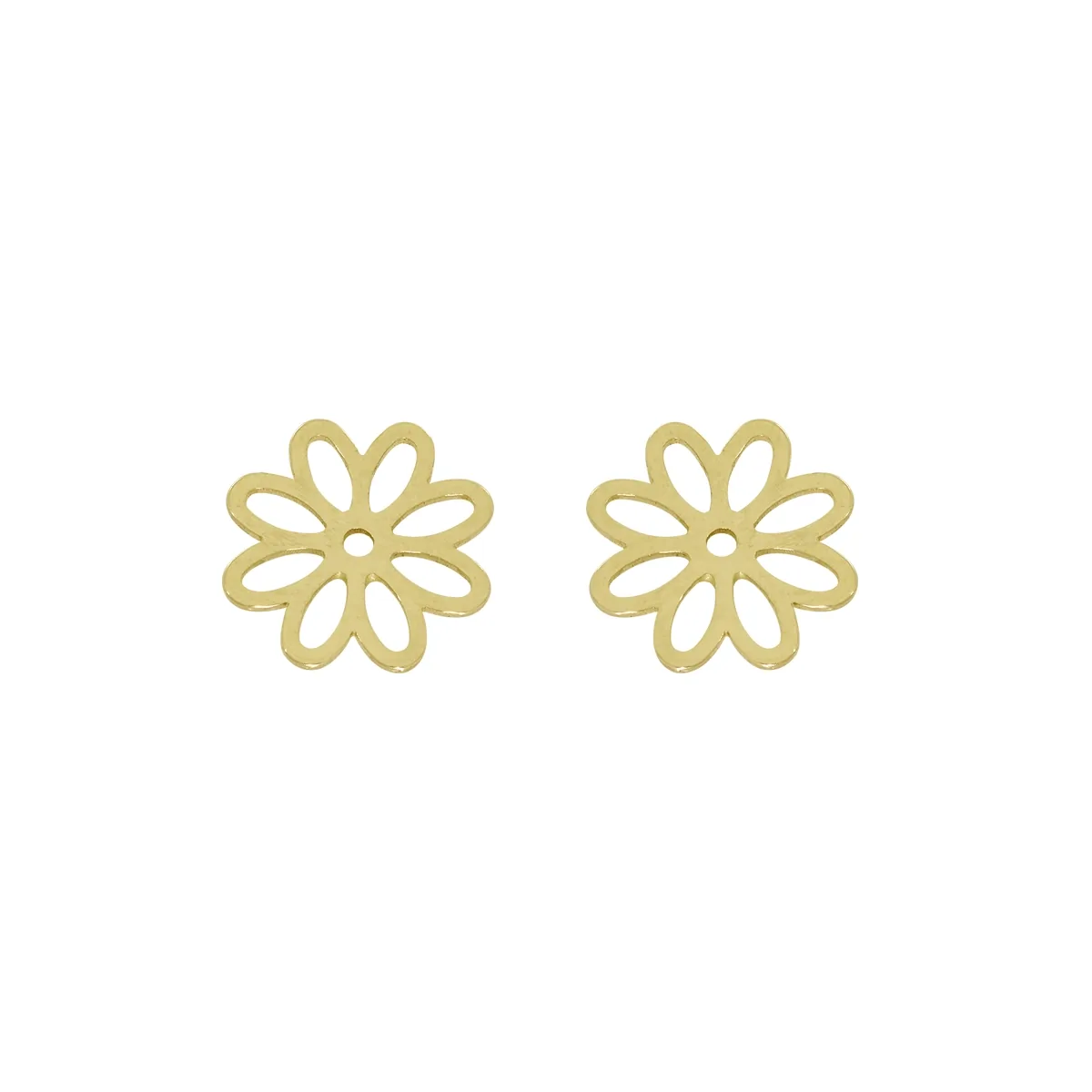 Topos de flores en oro amarillo de 18 Kilates
