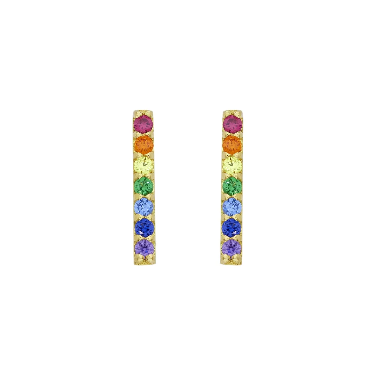 Topos en oro amarillo de 18 Kilates, Barra, con zircones