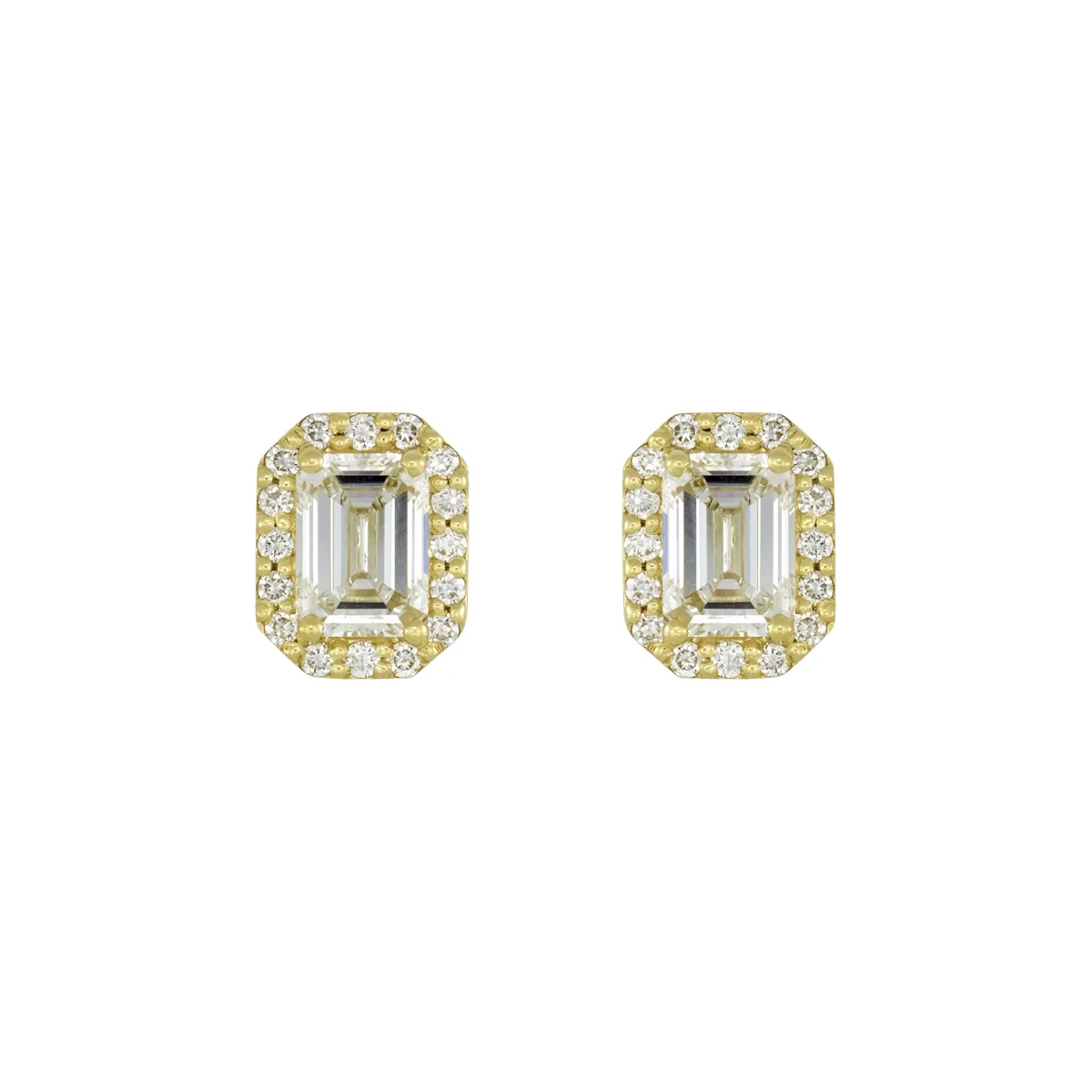Topos en oro amarillo de 18 Kilates, Uñas+decoración, con 2 diamante de laboratorio centrales de 2.00 Ct y decoración en diamante de laboratorio de 0.32 Ct