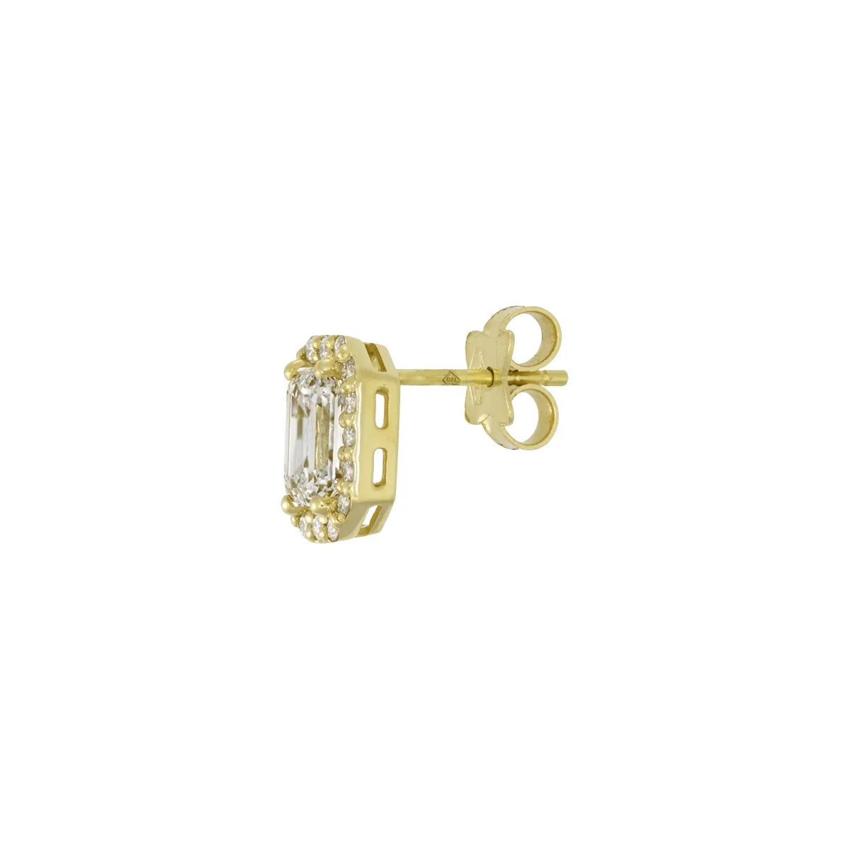 Topos en oro amarillo de 18 Kilates, Uñas+decoración, con 2 diamante de laboratorio centrales de 2.00 Ct y decoración en diamante de laboratorio de 0.32 Ct