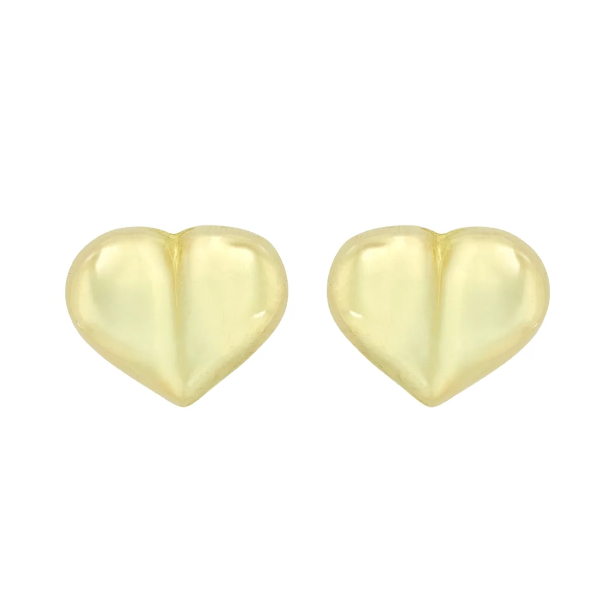 Topos de corazón en oro amarillo de 18 Kilates