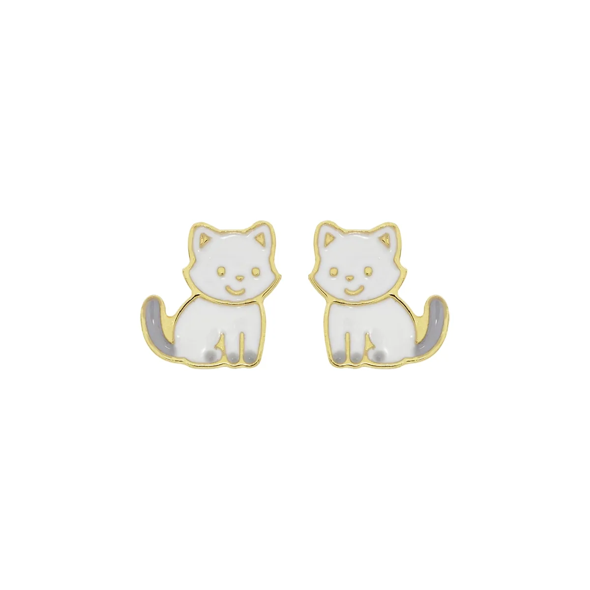 Topos de gato en oro amarillo de 18 Kilates