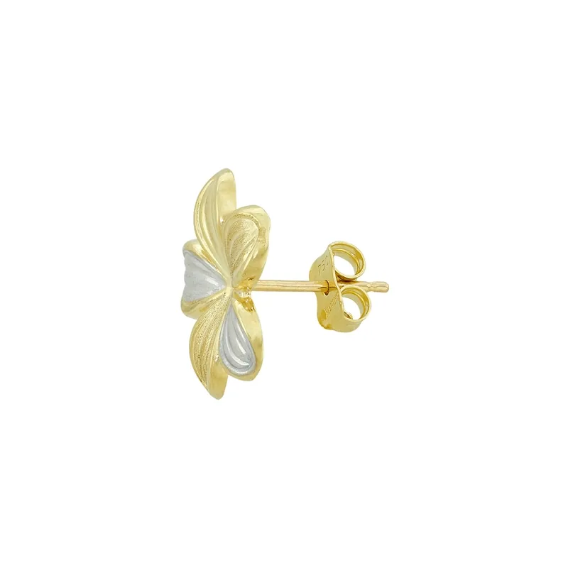 Topos en oro amarillo de 18 Kilates satinado, Flores