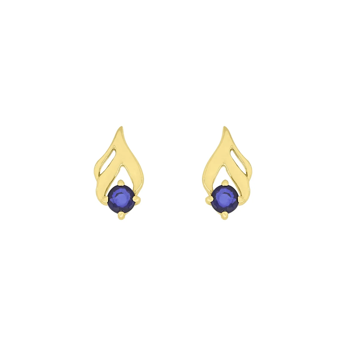 Topos en oro amarillo de 18 Kilates, Franja, con 2 zafiros centrales de 0.20 Ct