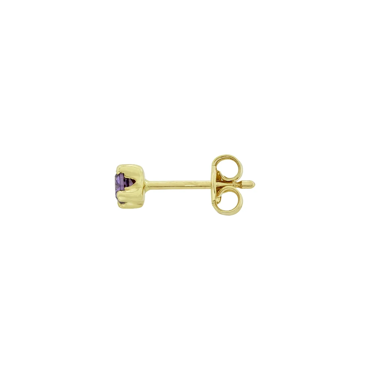 Topos studs en oro amarillo de 18 Kilates, con 2 amatistas centrales