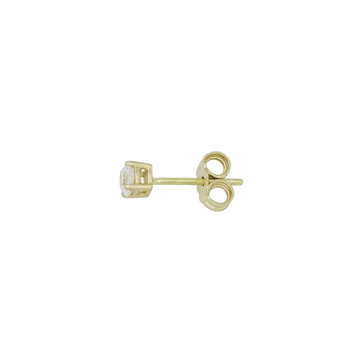Topos studs en oro amarillo de 18 Kilates, con 2 zircones centrales