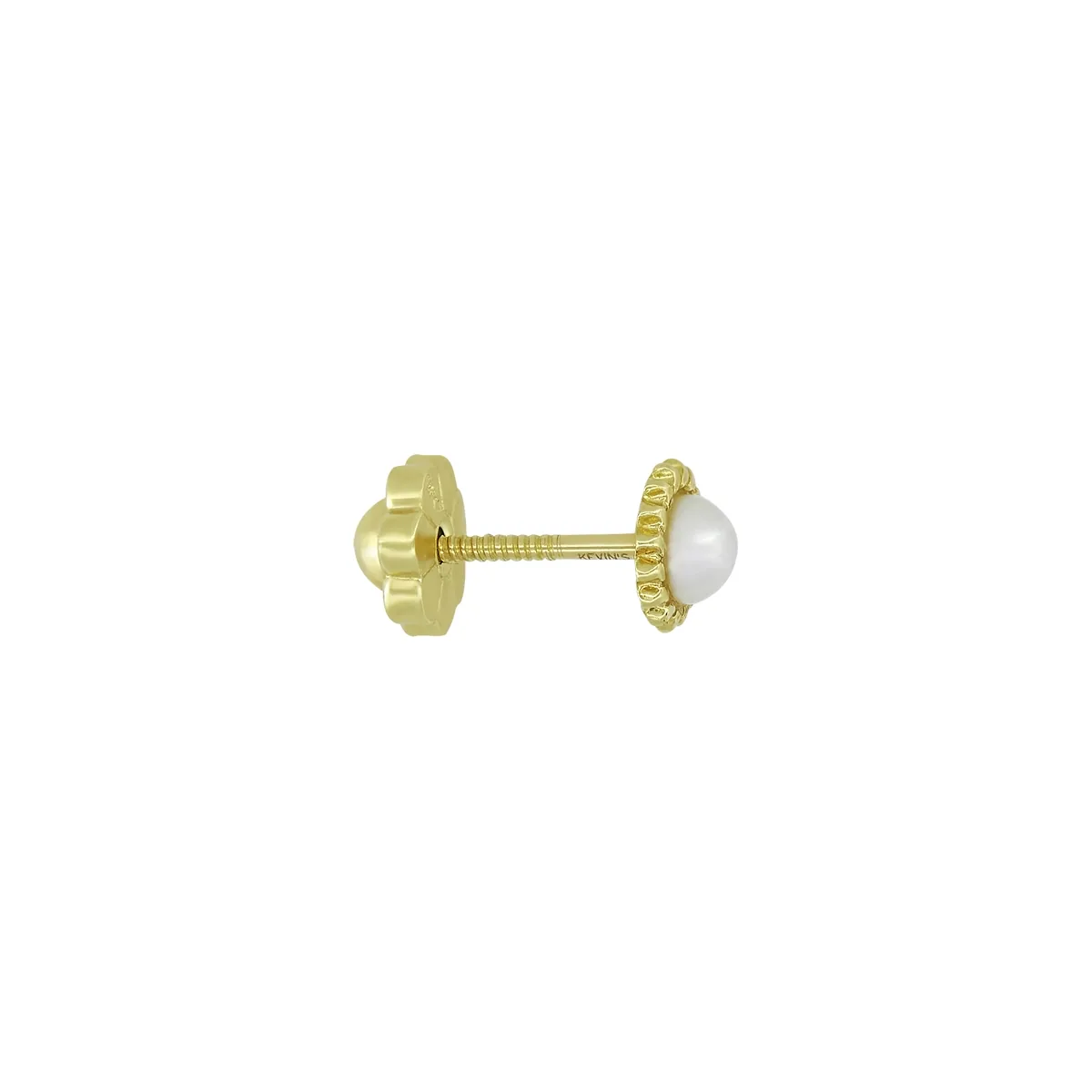 Topos en oro amarillo de 18 Kilates, Bisel, con perlas centrales de 2.50 mm de ancho aprox, 4.50 mm. de ancho