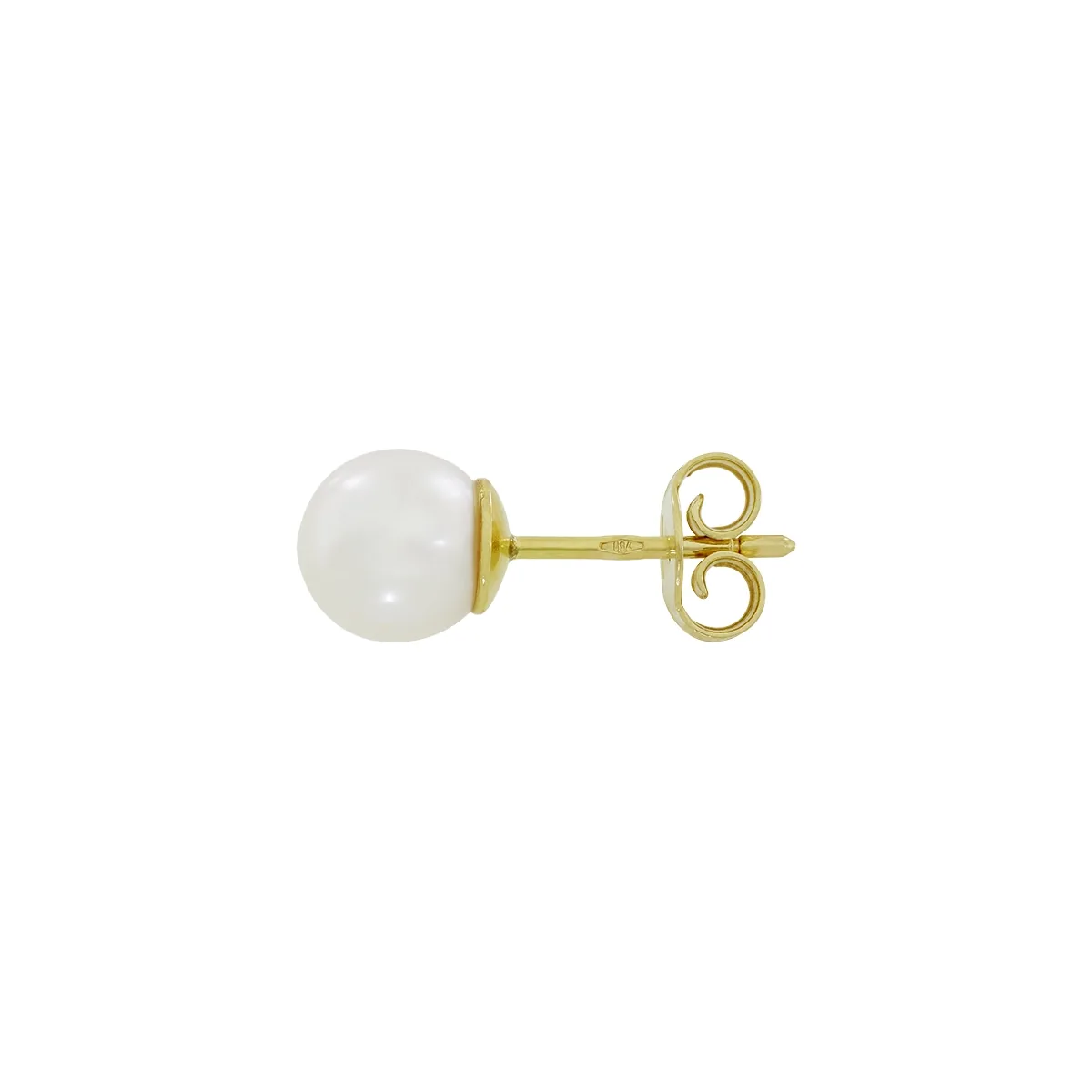 Topos en oro amarillo de 18 Kilates, Solitario, con perlas centrales de 7 mm de ancho aprox, 7 mm. de ancho