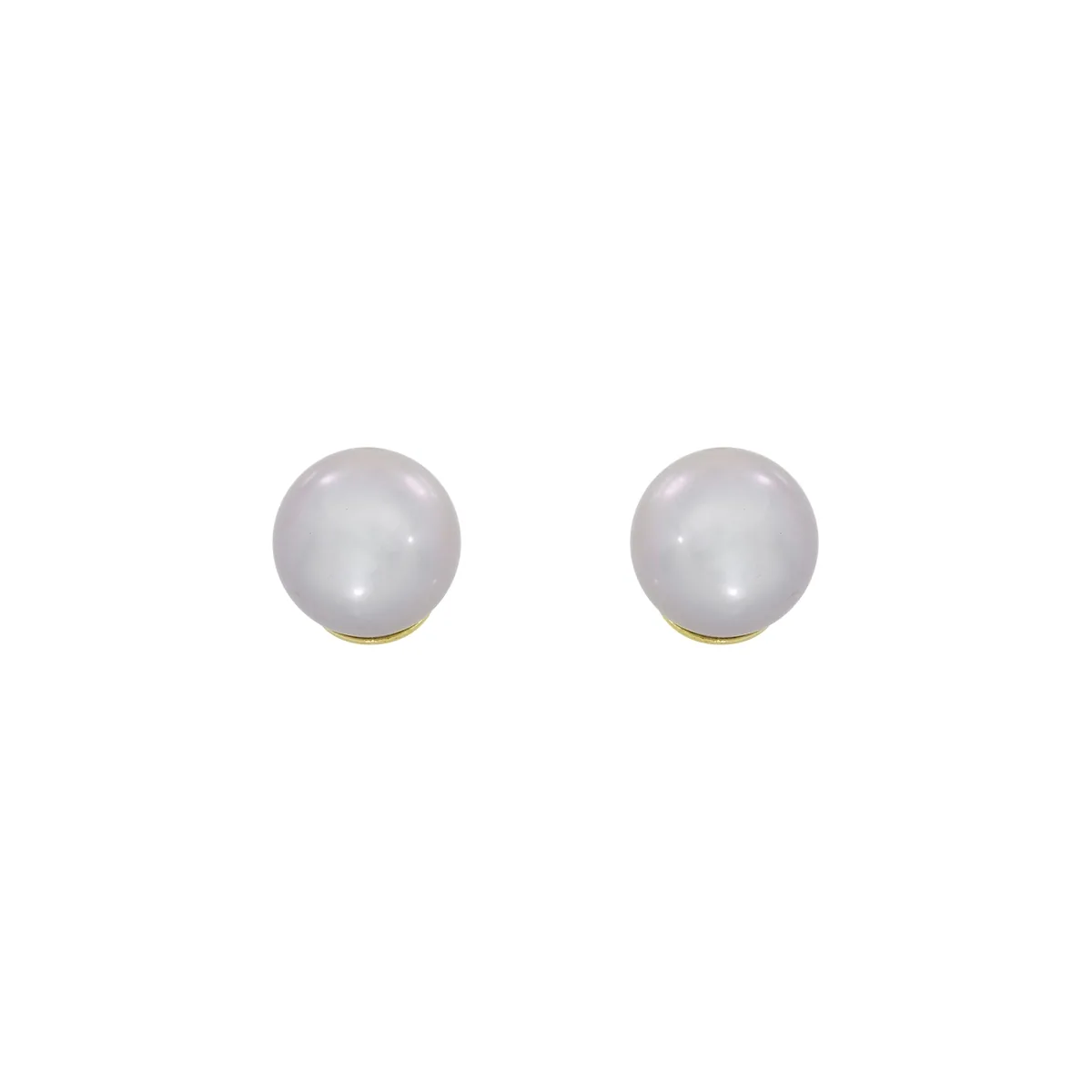 Topos en oro amarillo de 18 Kilates, Solitario, con perlas centrales de 7 mm de ancho aprox, 7 mm. de ancho