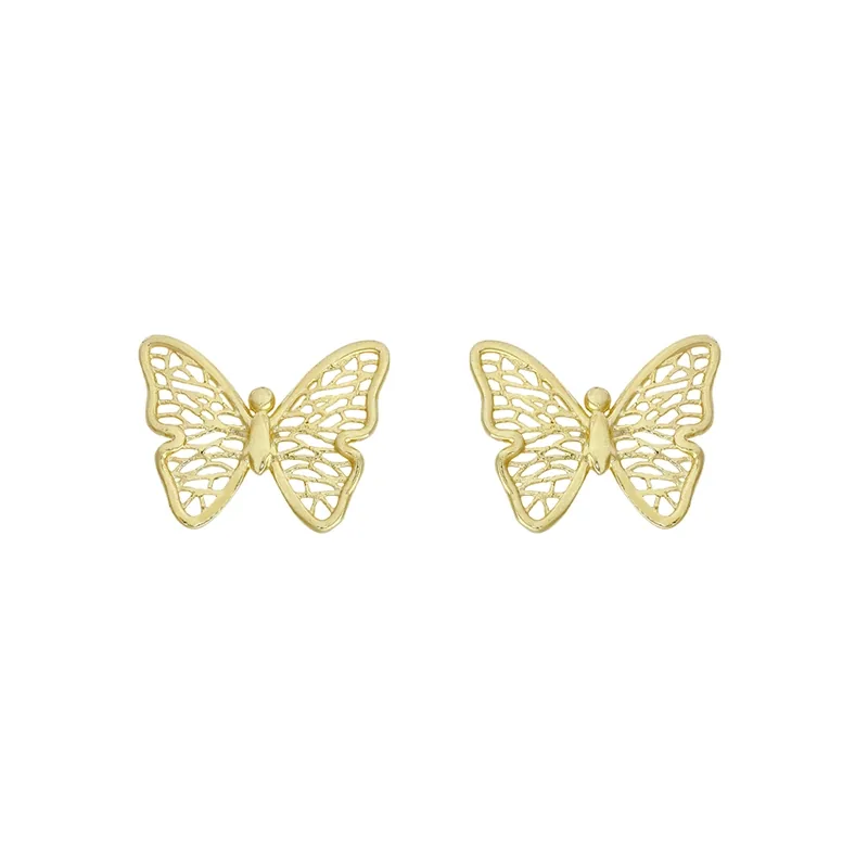 Topos de mariposa en oro amarillo de 18 Kilates