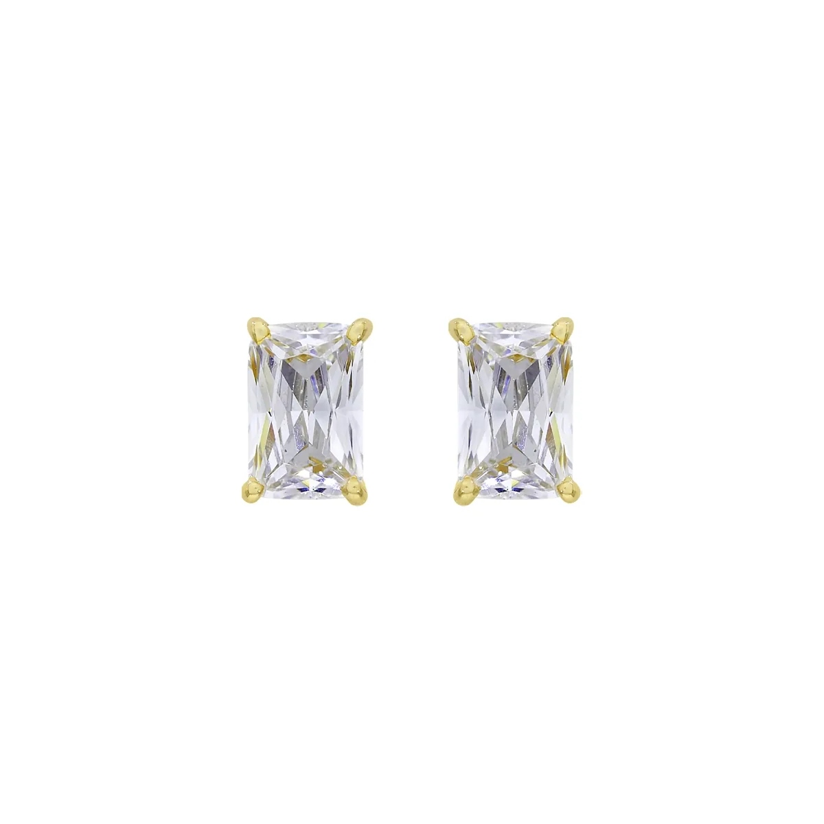 Topos studs en oro amarillo de 18 Kilates, con 2 zircones centrales