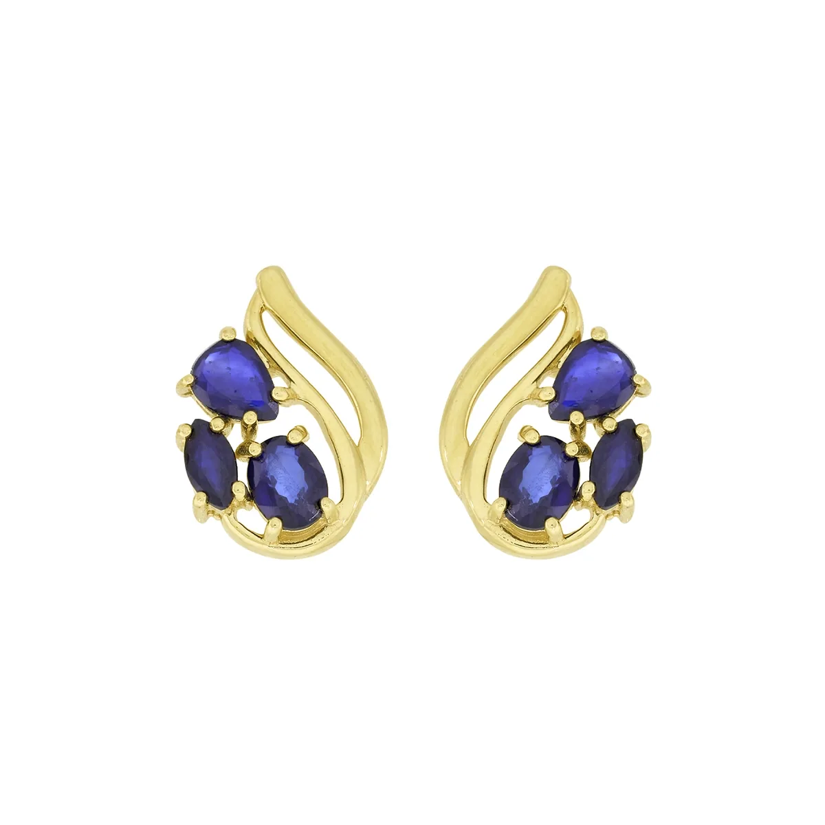 Topos en oro amarillo de 18 Kilates, Franja, con zafiros de 1.05 Ct