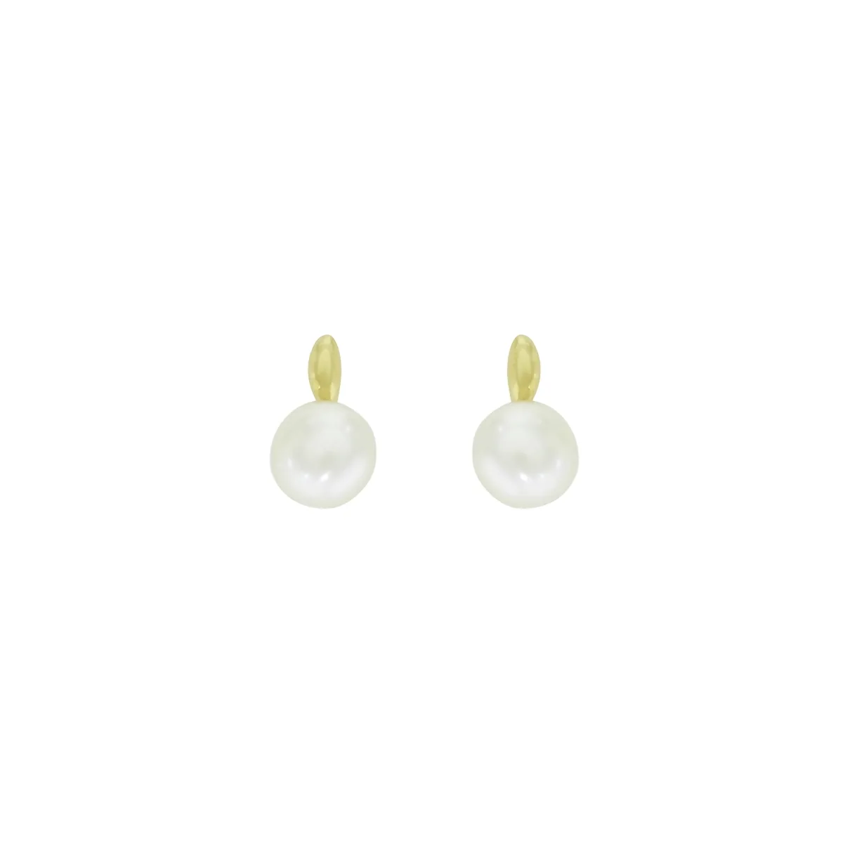 Topos en oro amarillo de 18 Kilates, Barra, con perlas centrales de 6 mm de ancho aprox