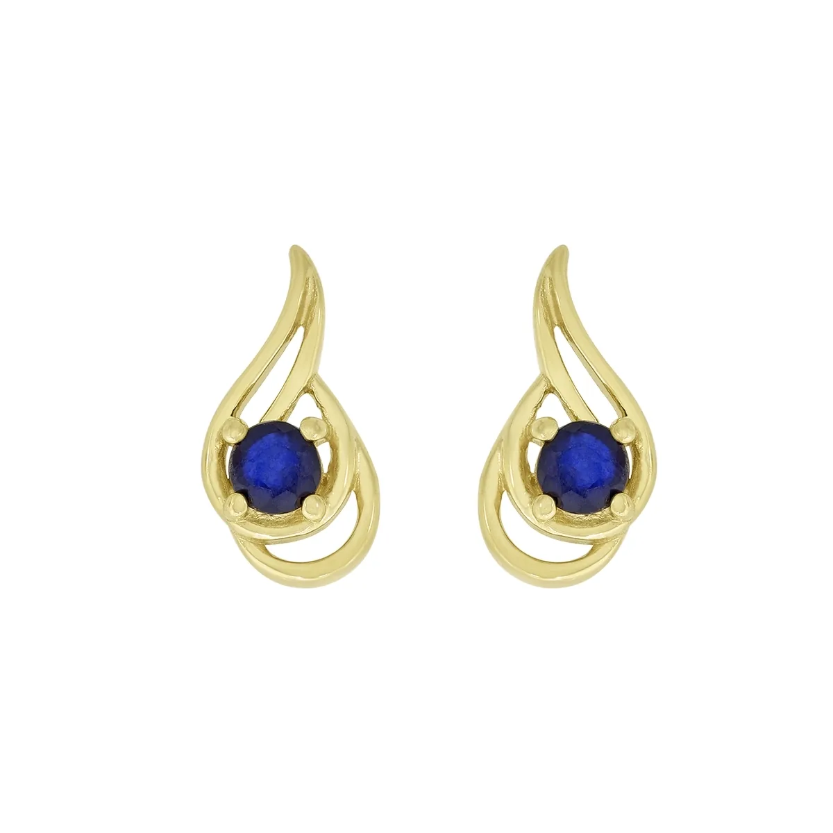Topos en oro amarillo de 18 Kilates, Franja, con 2 zafiros centrales de 0.40 Ct