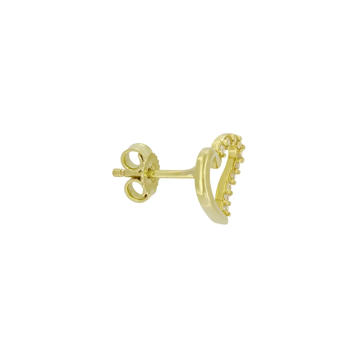 Topos en oro amarillo de 18 Kilates, Corazón, con zircones