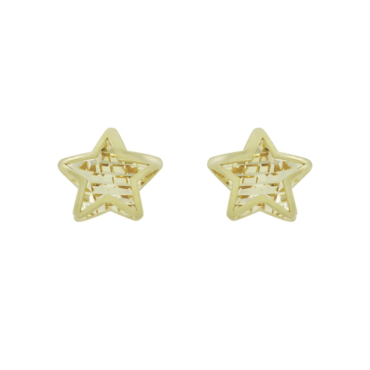 Topos en oro amarillo de 18 Kilates con visos, Estrella