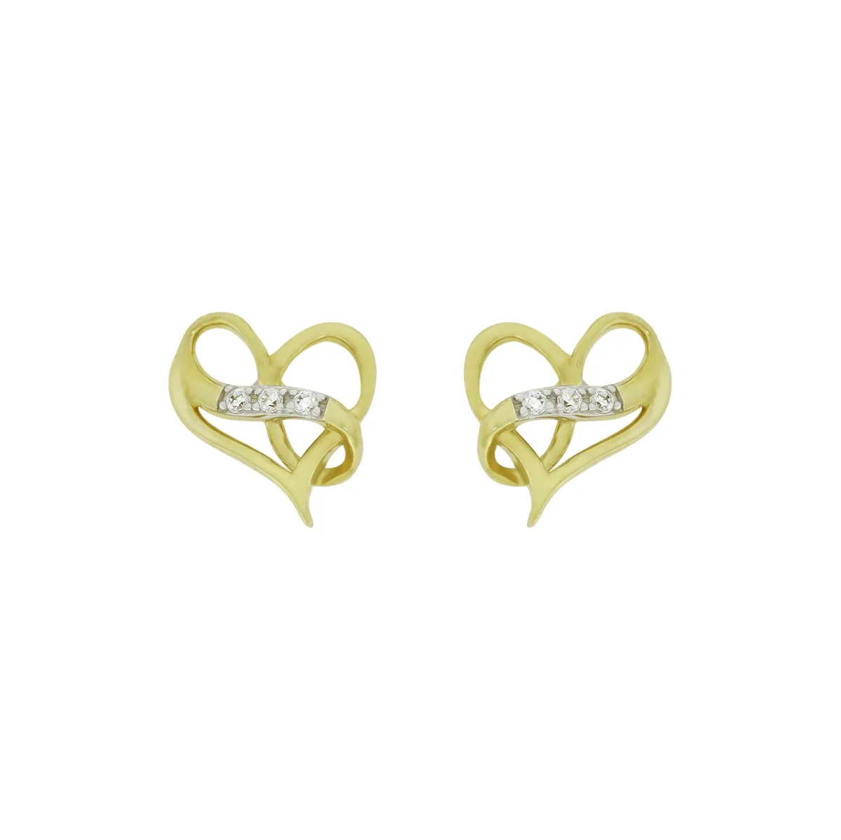 Topos con perlasen oro amarillo de 18 Kilates, con zircones