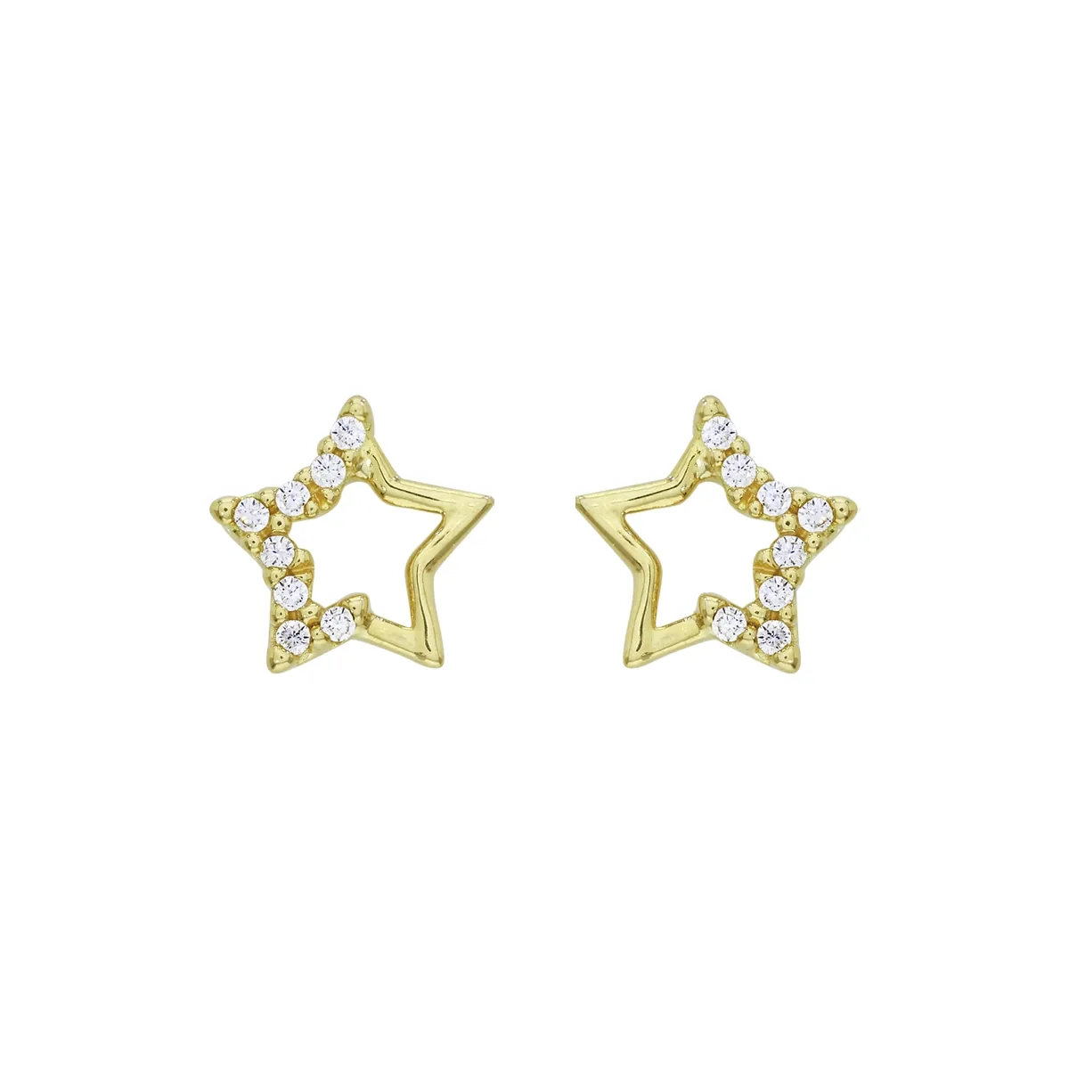 Topos de estrella en oro amarillo de 18 Kilates