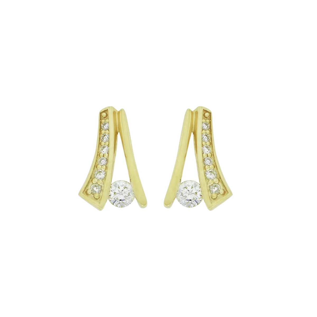 Topos en oro amarillo de 18 Kilates, Franja, con diamantes de 0.20 Ct