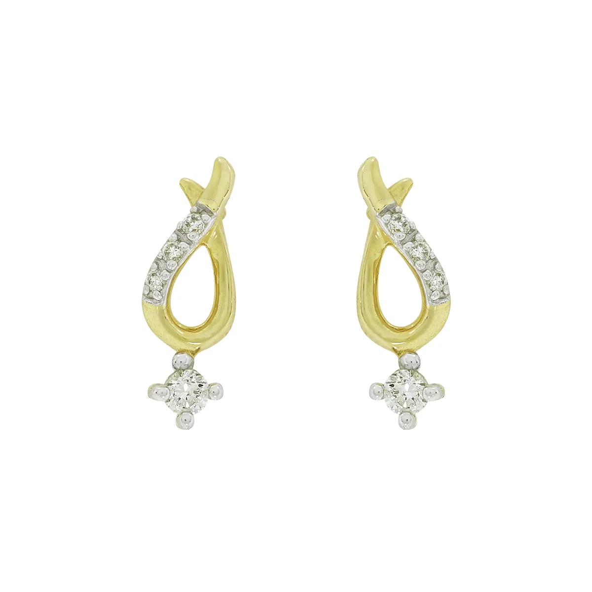 Topos en oro amarillo de 18 Kilates, Onda, con diamantes de 0.10 Ct