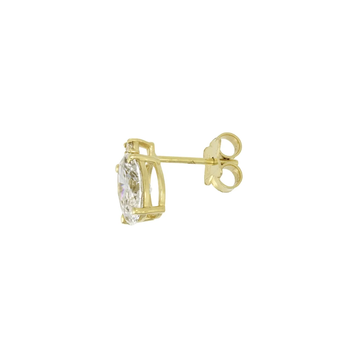 Topo con diamante de laboratorio central óvalo de 2.00Ct y decoración en diamantes de laboratorio, oro tono amarillo 18k