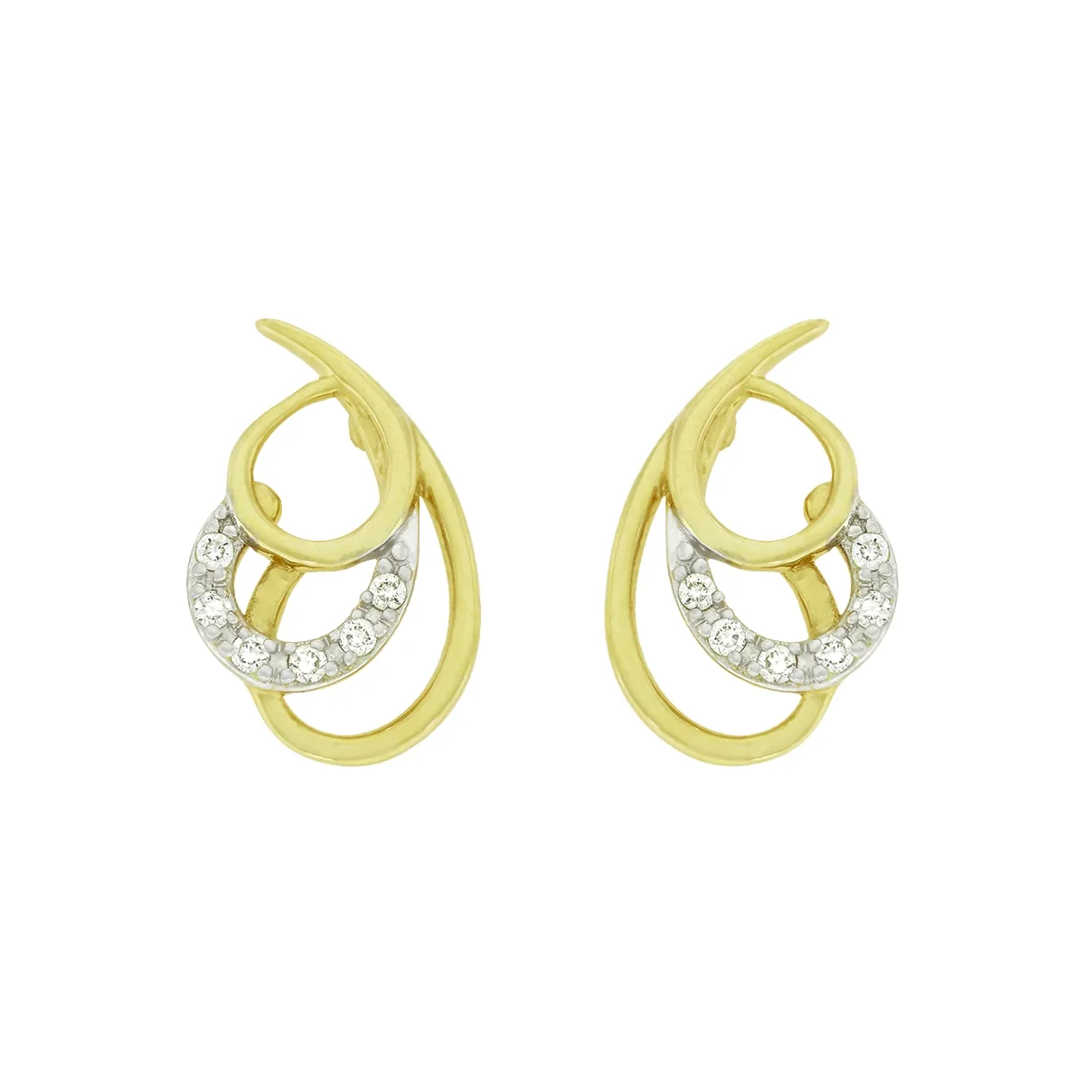 Topos en oro amarillo de 18 Kilates, Onda, con diamantes de 0.06 Ct