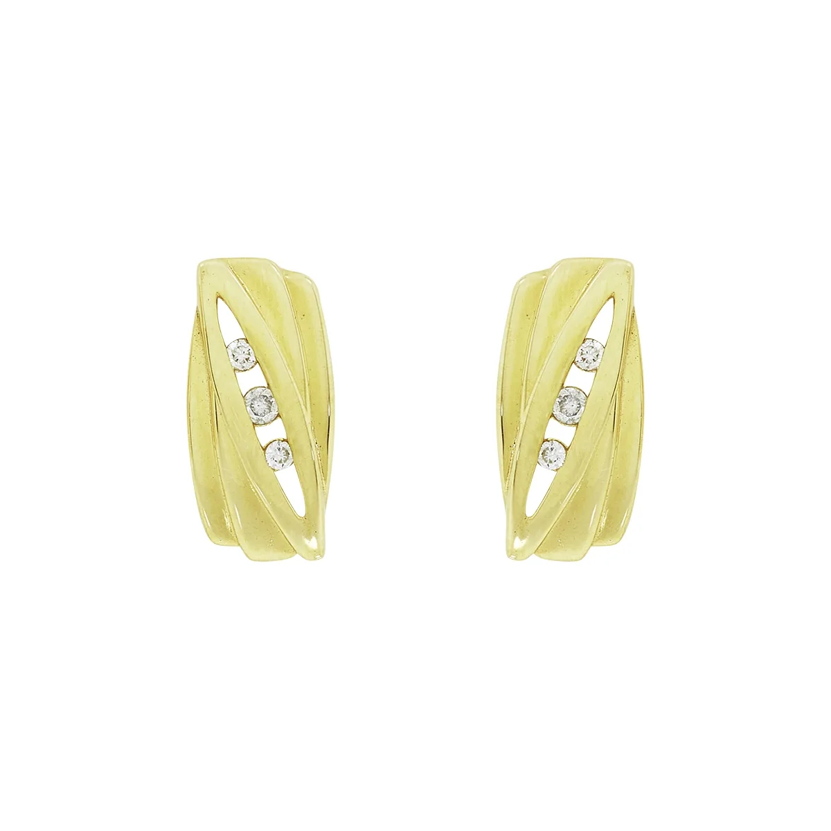 Topos en oro amarillo de 18 Kilates, Barra, con diamantes de 0.03 Ct