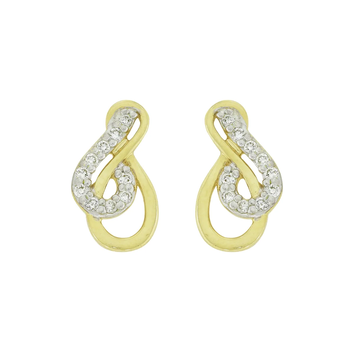 Topos en oro amarillo de 18 Kilates, Onda, con diamantes de 0.10 Ct