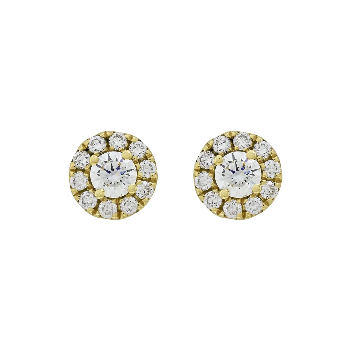 Topos en oro amarillo de 18 Kilates, Uñas+decoración, con 2 diamante de laboratorio centrales de 0.28 Ct y decoración en diamante de laboratorio de 0.20 Ct
