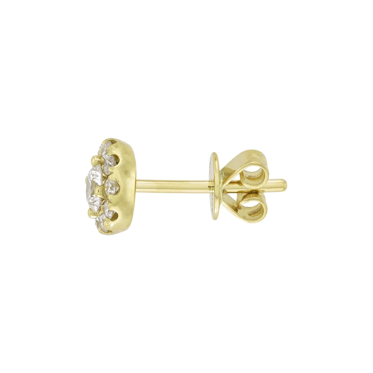 Topos en oro amarillo de 18 Kilates, Uñas+decoración, con 2 diamante de laboratorio centrales de 0.28 Ct y decoración en diamante de laboratorio de 0.20 Ct