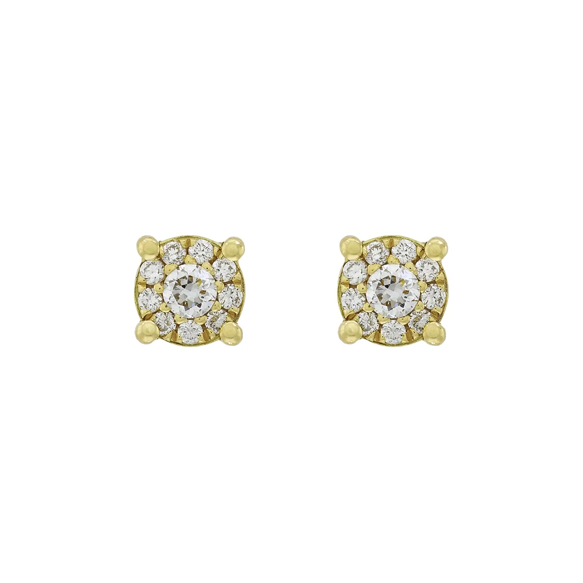 Topos en oro amarillo de 18 Kilates, Uñas+decoración, con diamante de laboratorio de 0.21 Ct