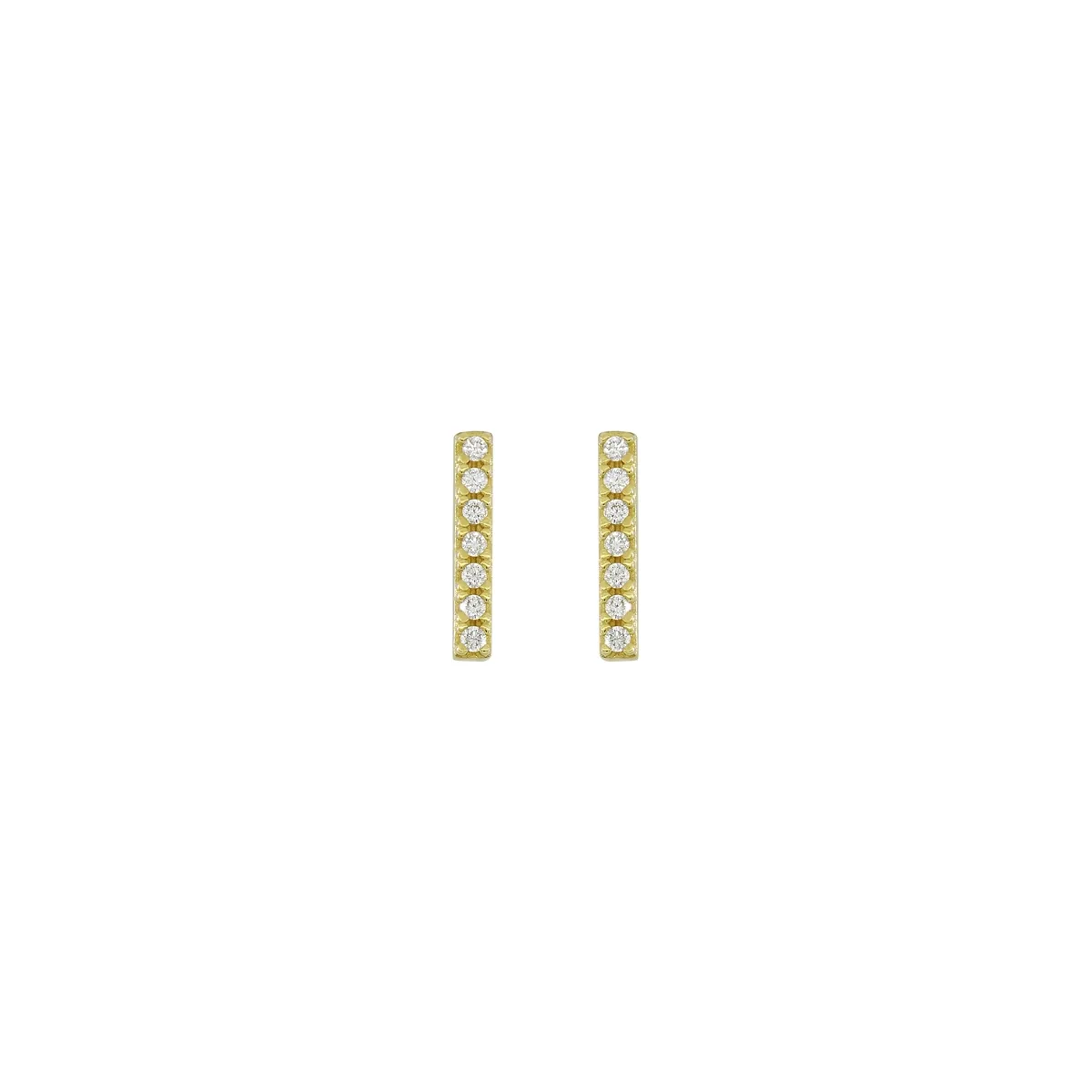 Topos en oro amarillo de 18 Kilates, Barra, con zircones