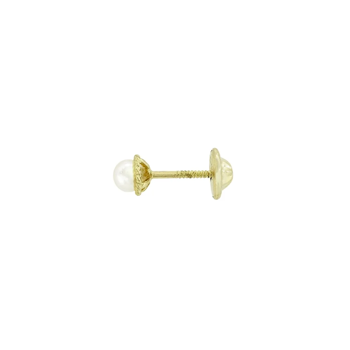 Topos en oro amarillo de 18 Kilates, Bisel, con perlas centrales de 3 mm de ancho aprox