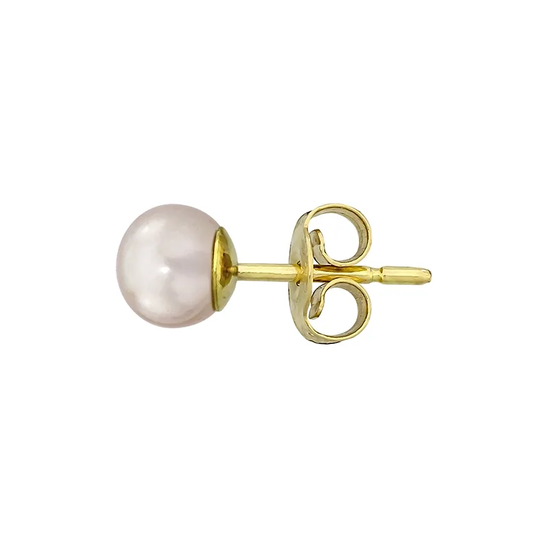 Topos en oro amarillo de 18 Kilates, Solitario, con perlas centrales de 4 mm de ancho aprox, 4 mm. de ancho
