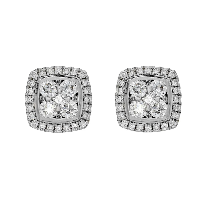 Topos en oro blanco de 18 Kilates, Figuras geométricas, con diamantes de 0.50 Ct, 7.50 mm. de ancho