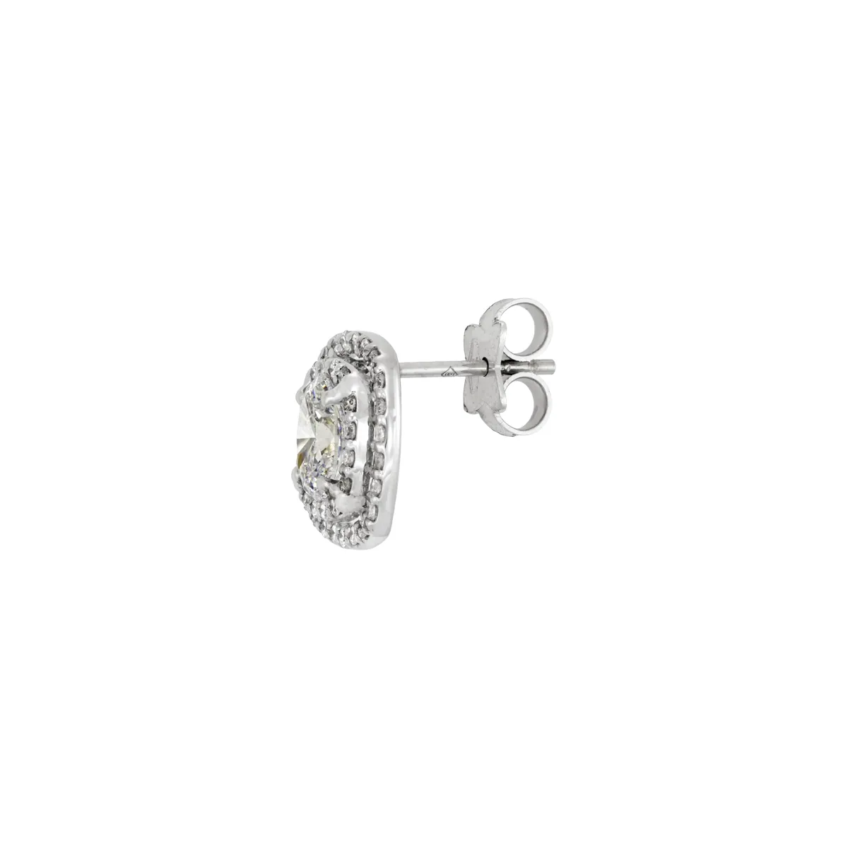 Topos en oro blanco de 18 Kilates, Uñas+decoración, con 2 diamante de laboratorio centrales de 1.00 Ct y decoración en diamante de laboratorio de 0.44 Ct