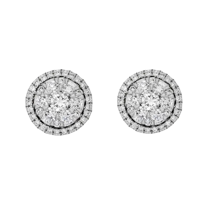 Topos en oro blanco de 18 Kilates, Uñas+decoración, con diamantes de 0.80 Ct, 9 mm. de ancho, de la coleccion Flores para ti