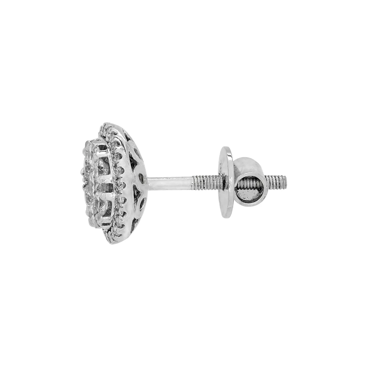 Topos en oro blanco de 18 Kilates, Uñas+decoración, con diamantes de 0.80 Ct, 9 mm. de ancho, de la coleccion Flores para ti