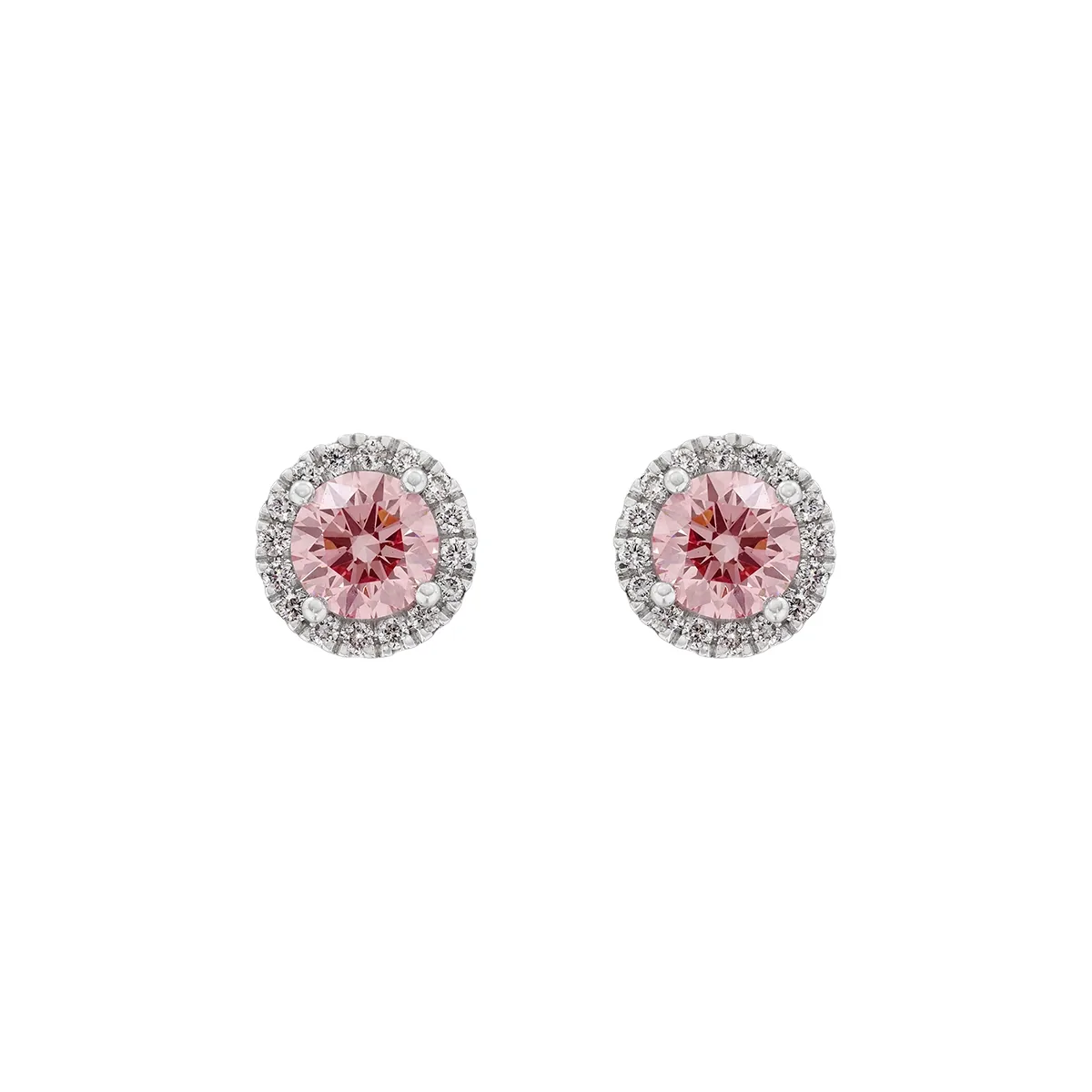 Topos en oro blanco de 18 Kilates, Uñas+decoración, con 2 diamante de laboratorio centrales de 1.50 Ct y decoración en diamante de laboratorio de 0.25 Ct