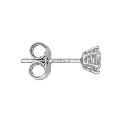 Topos studs en oro blanco de 18 Kilates, con 2 zircones centrales