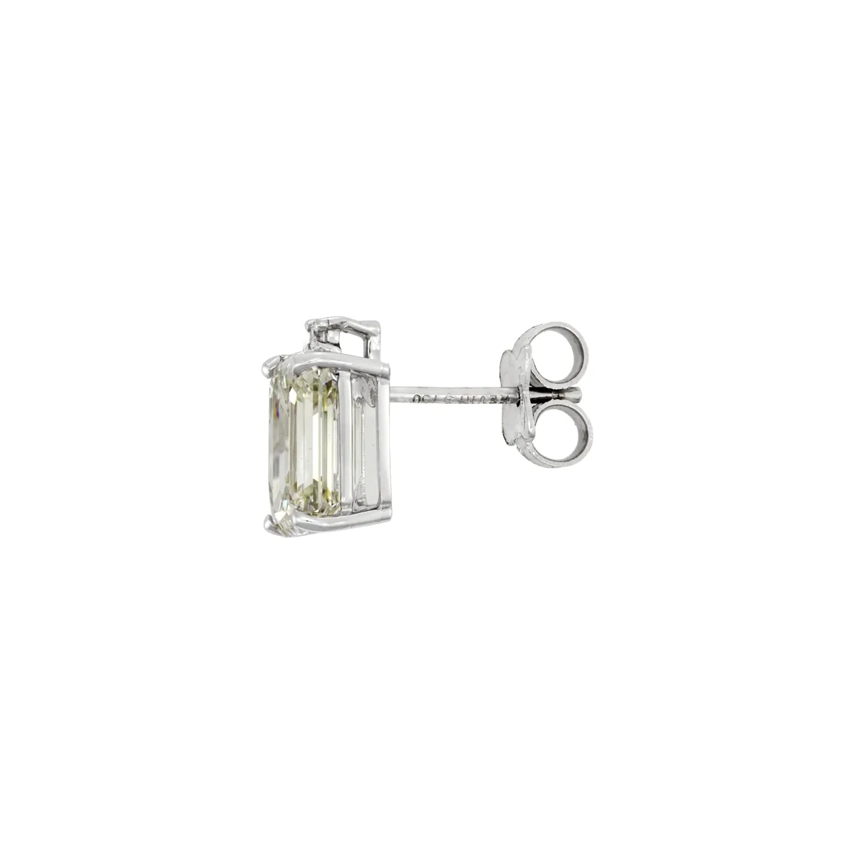 Topos en oro blanco de 18 Kilates, Uñas+decoración, con 2 diamante de laboratorio centrales de 4.00 Ct y decoración en diamante de laboratorio de 0.02 Ct