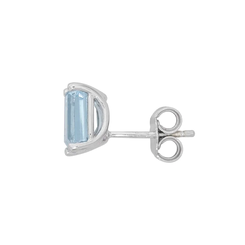 Topos studs en oro blanco de 18 Kilates, con 2 topacios centrales
