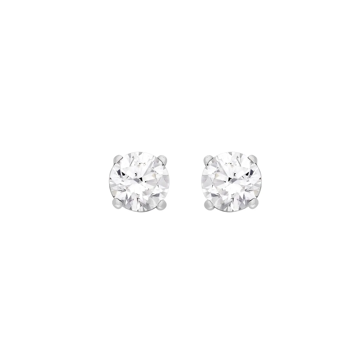 Topos studs en oro blanco de 18 Kilates, con 2 zircones centrales, 3.50 mm. de ancho