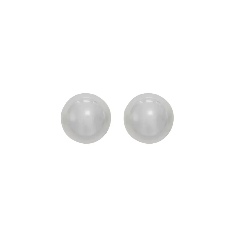 Topos en oro blanco de 18 Kilates, con perlas centrales de 7.50 mm de ancho aprox y decoración en zircones