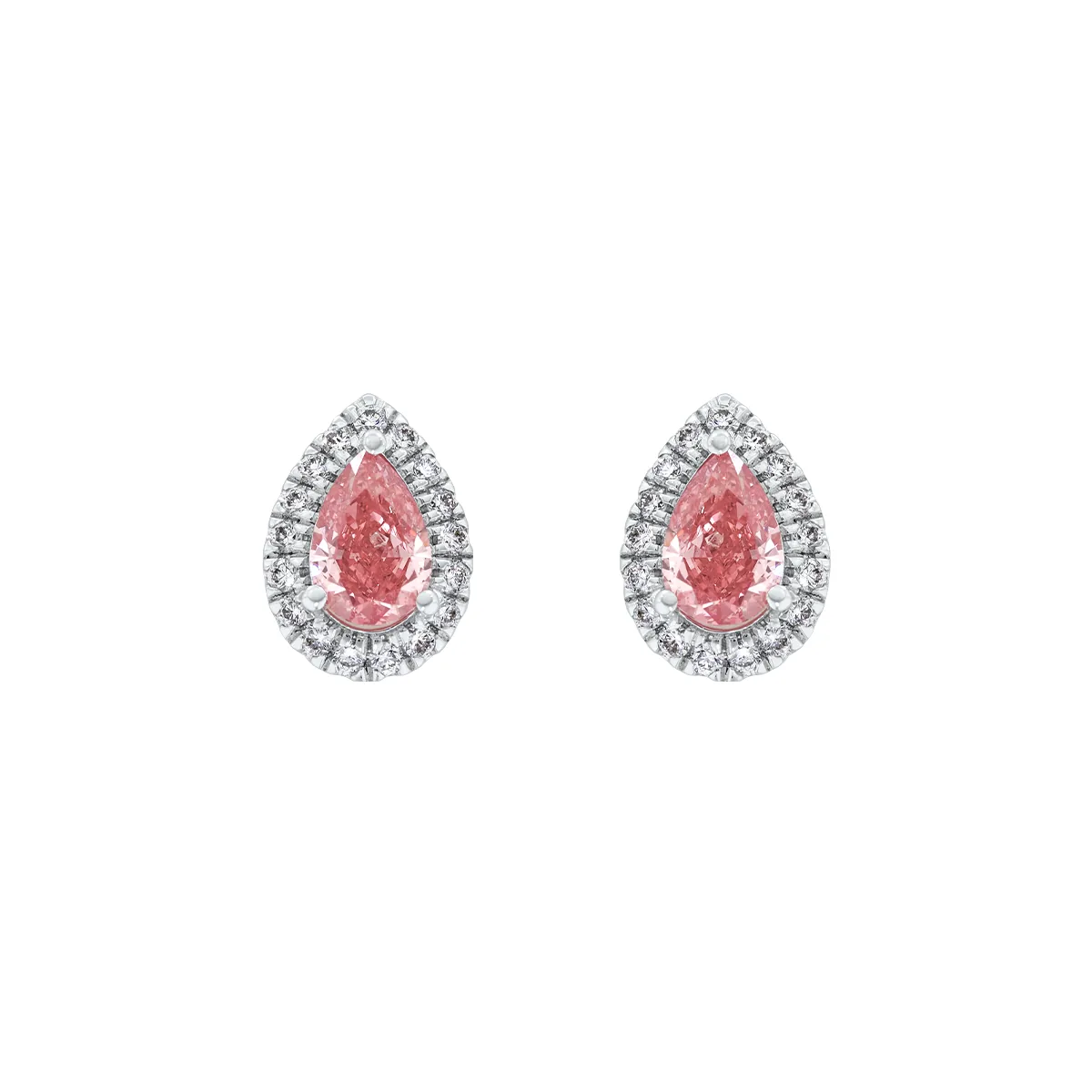 Topos en oro blanco de 18 Kilates, Uñas+decoración, con 2 diamante de laboratorio centrales de 1.00 Ct y decoración en diamante de laboratorio de 0.25 Ct