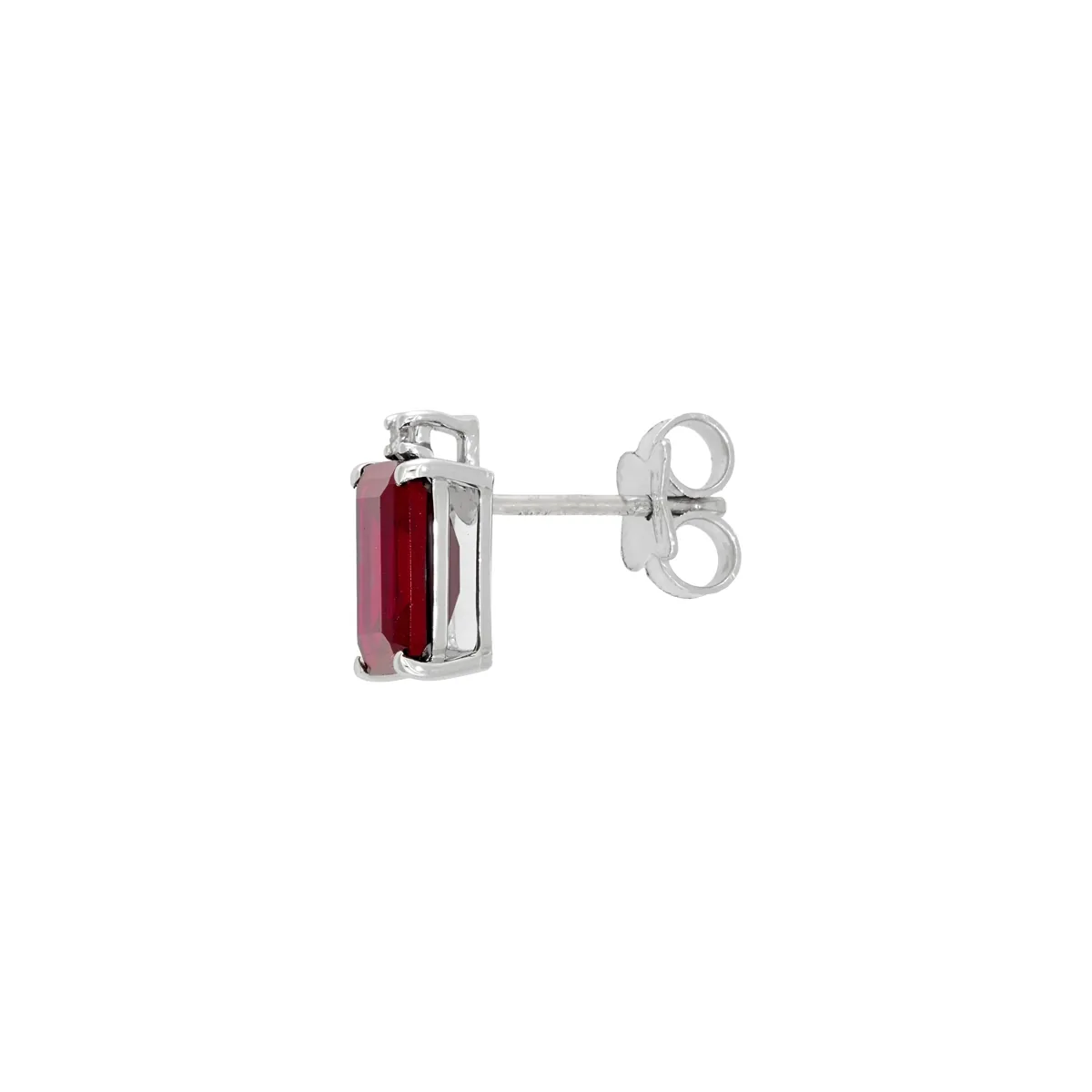 Topos en oro blanco de 18 Kilates, Uñas+decoración, con 2 ruby laboratorios centrales de 3.50 Ct y decoración en diamante de laboratorio de 0.04 Ct