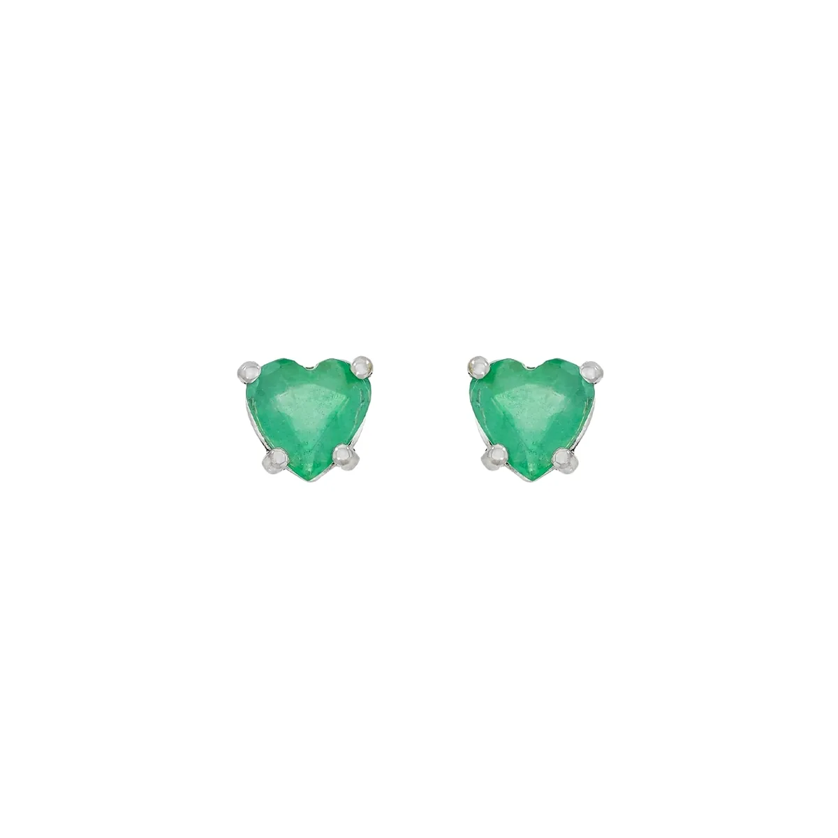 Topos studs en oro blanco de 18 Kilates, con 2 esmeraldas centrales de 1.40 Ct